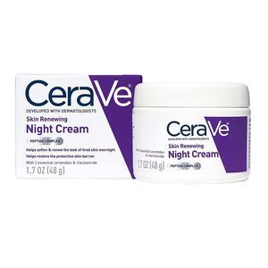 CeraVe Skin Renewing Night Cream w/ Niacinamide, Peptide Complex,Hyaluronic Acid